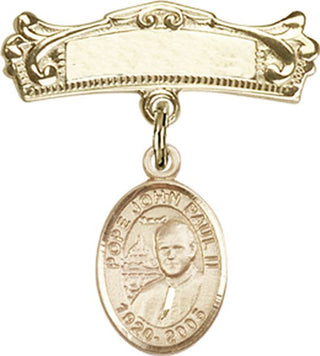 14kt Gold Badge Pin St. John Paul II Baby Badge