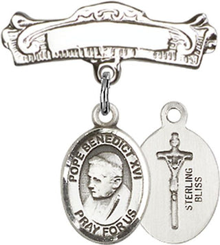 Sterling Silver Badge Pin Pope Emeritace  Benedict XVI Baby Badge