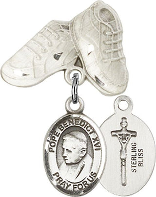 Sterling Silver Baby Boots Pope Emeritace  Benedict XVI Baby Badge