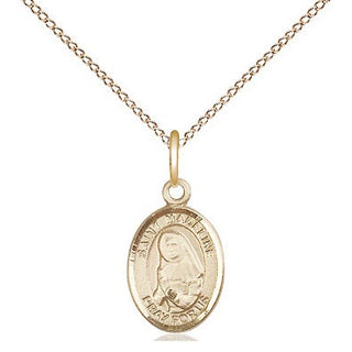 14kt Gold Saint Madeline Sophie Barat Medal Engraved Catholic Saint Jewelry