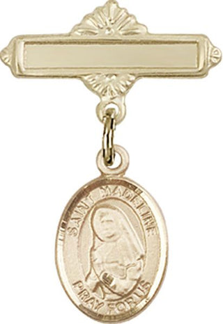 14kt Gold Filled Polished Badge Pin St. Madeline Sophie Barat Baby Badge - Engravable