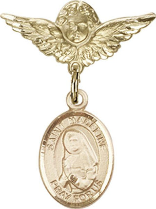 14kt Gold Filled Small Angel w/Wings St. Madeline Sophie Barat Baby Badge - Engravable
