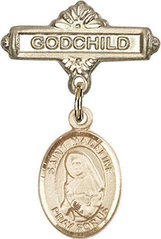 14kt Gold Filled Godchild St. Madeline Sophie Barat Baby Badge - Engravable