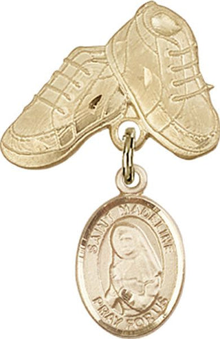 14kt Gold Filled Baby Boots St. Madeline Sophie Barat Baby Badge - Engravable