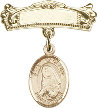 14kt Gold Badge Pin St. Madeline Sophie Barat Baby Badge - Engravable
