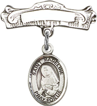 Sterling Silver Badge Pin St. Madeline Sophie Barat Baby Badge - Engravable