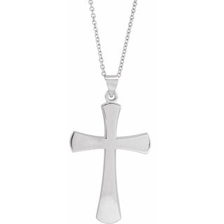 14K White Cross 18" Necklace