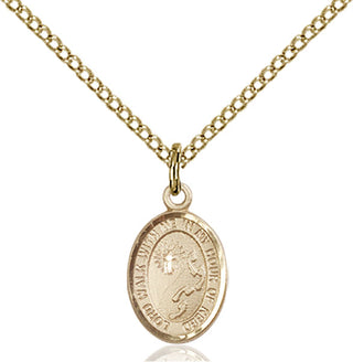 Gold-Filled Footprints Cross Pendant