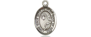 Pewter Footprints Cross Medal Engraved Catholic Saint Jewelry