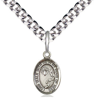 Pewter Footprints Cross Medal Religious and Catholic Jewelry Engraved Catholic Saint Jewelry