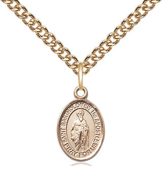 14kt Gold Filled Saint Bartholomew the Apostle Medal Religious and Catholic Jewelry Engraved Catholic Saint Jewelry