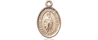 14kt Gold Saint Bartholomew the Apostle Medal Engraved Catholic Saint Jewelry