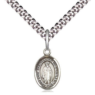 Pewter Saint Bartholomew the Apostle Medal Religious and Catholic Jewelry Engraved Catholic Saint Jewelry