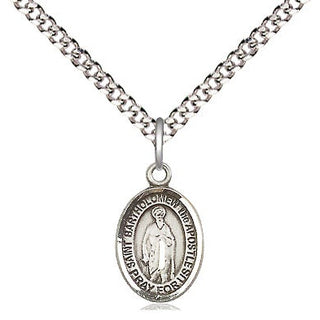 Pewter Saint Bartholomew the Apostle Medal Religious and Catholic Jewelry Engraved Catholic Saint Jewelry