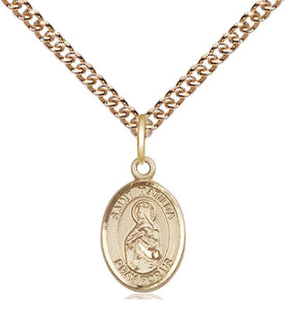 14kt Gold Saint Matilda Medal Engraved Catholic Saint Jewelry