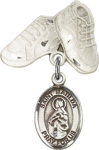 Sterling Silver Baby Boots St. Matilda Baby Badge - Engravable