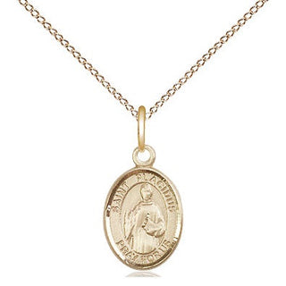 14kt Gold Saint Placidus Medal Engraved Catholic Saint Jewelry