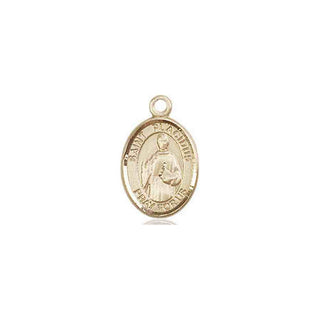 14kt Gold Saint Placidus Medal Engraved Catholic Saint Jewelry
