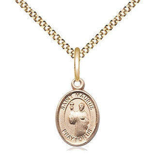 14kt Gold Filled Saint Maurus Medal Religious and Catholic Jewelry Engraved Catholic Saint Jewelry