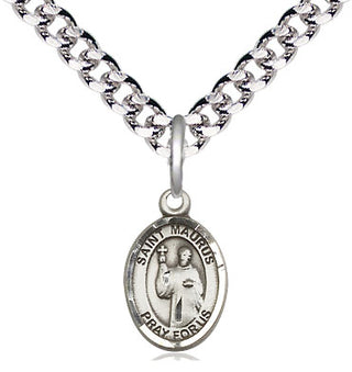 Pewter Saint Maurus Medal Religious and Catholic Jewelry Engraved Catholic Saint Jewelry