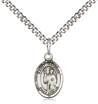 Pewter Saint Maurus Medal Religious and Catholic Jewelry Engraved Catholic Saint Jewelry