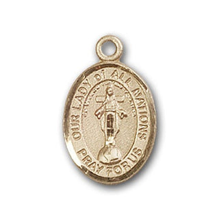 Gold-Filled Our Lady of All Nations Pendant