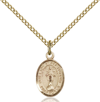 Gold-Filled Our Lady of All Nations Pendant