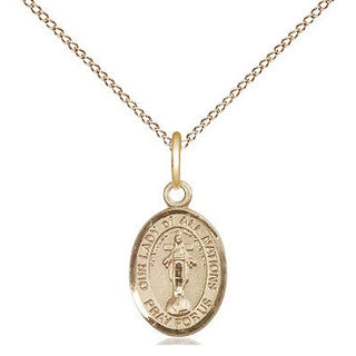14kt Gold Our Lady of All Nations Medal Engraved Catholic Saint Jewelry
