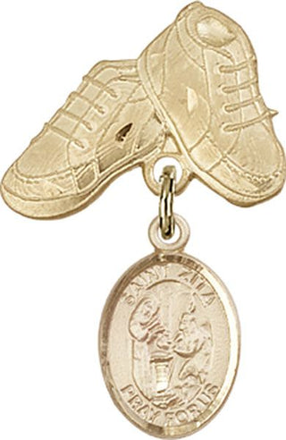 14kt Gold Filled Baby Boots St. Zita Baby Badge - Engravable
