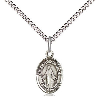Pewter Our Lady of Peace Medal Religious and Catholic Jewelry Engraved Catholic Saint Jewelry