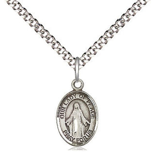 Pewter Our Lady of Peace Medal Religious and Catholic Jewelry Engraved Catholic Saint Jewelry