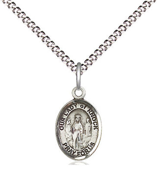 Pewter Our Lady of Knock Medal Religious and Catholic Jewelry Engraved Catholic Saint Jewelry
