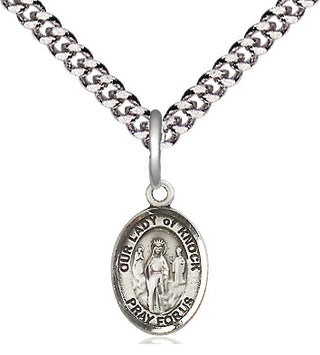 Pewter Our Lady of Knock Medal Religious and Catholic Jewelry Engraved Catholic Saint Jewelry