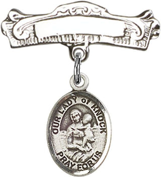 Sterling Silver Badge Pin O/L of Knock Baby Badge - Engravable