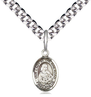 Pewter Our Lady of the Railroad Medal Religious and Catholic Jewelry Engraved Catholic Saint Jewelry