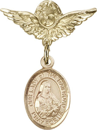 14kt Gold Filled Small Angel w/Wings O/L of the Railroad Baby Badge - Engravable