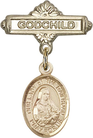 14kt Gold Godchild O/L of the Railroad Baby Badge - Engravable