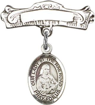 Sterling Silver Badge Pin O/L of the Railroad Baby Badge - Engravable