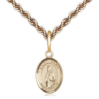 14kt Gold Saint Alice Medal Engraved Catholic Saint Jewelry