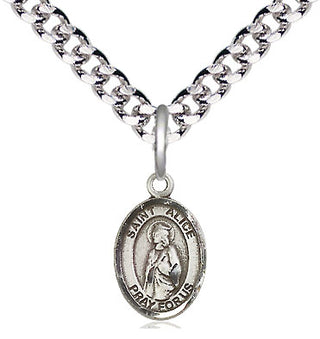 Pewter Saint Alice Medal Religious and Catholic Jewelry Engraved Catholic Saint Jewelry