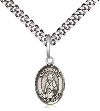 Pewter Saint Alice Medal Religious and Catholic Jewelry Engraved Catholic Saint Jewelry