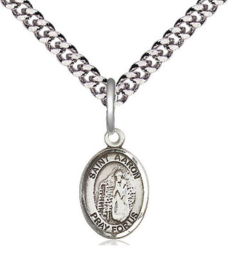 Pewter Saint Aaron Medal Religious and Catholic Jewelry Engraved Catholic Saint Jewelry