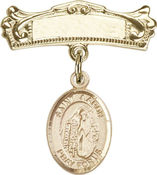14kt Gold Filled Badge Pin St. Aaron Baby Badge - Engravable