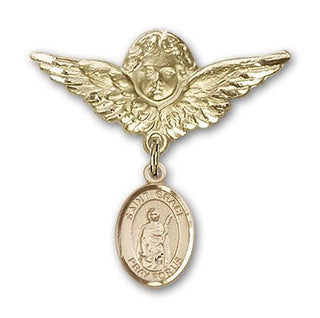 14kt Gold Filled Large Angel w/Wings St. Grace Baby Badge - Engravable