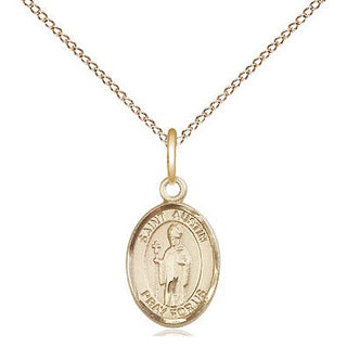 14kt Gold Saint Austin Medal Engraved Catholic Saint Jewelry