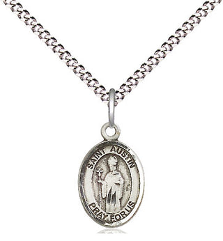 Pewter Saint Austin Medal Religious and Catholic Jewelry Engraved Catholic Saint Jewelry