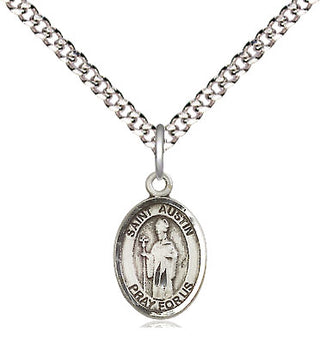 Pewter Saint Austin Medal Religious and Catholic Jewelry Engraved Catholic Saint Jewelry
