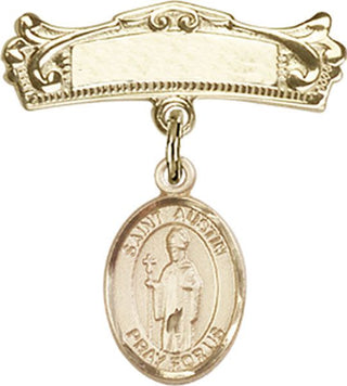 14kt Gold Badge Pin St. Austin Baby Badge - Engravable
