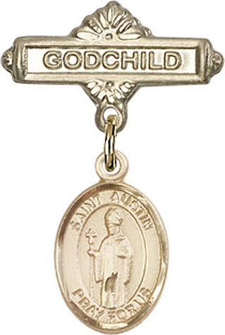 14kt Gold Godchild St. Austin Baby Badge - Engravable