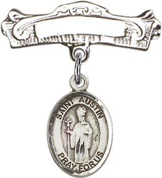 Sterling Silver Badge Pin St. Austin Baby Badge - Engravable